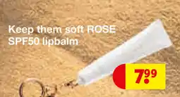 Kruidvat Keep them soft rose spf50 lipbalm aanbieding