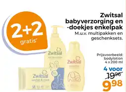 Trekpleister Zwitsal babyverzorging en doekjes enkelpak aanbieding