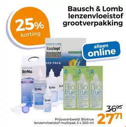 Trekpleister Bausch & Lomb lenzenvloeistof grootverpakking aanbieding