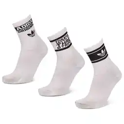Foot Locker Adidas Mid Cut Crew 3 Pack Sokken Unisex - Wit - Maat 40-42 aanbieding