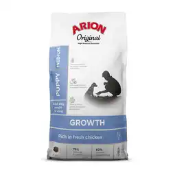 Zooplus 2x12kg Arion Original Growth Medium Breed Kip hondenvoer droog aanbieding