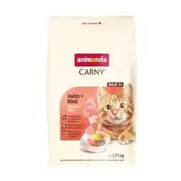 Zooplus 3x1,75kg animonda Carny Adult Huhn + Rind Katzenfutter trocken aanbieding