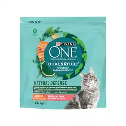 Zooplus 3x1,4kg Dual Nature Sterilized Zalm met Spirulina Purina One Kattenvoer aanbieding