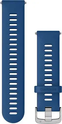 Coolblue Garmin Siliconen Bandje Blauw/Zilver 22mm aanbieding