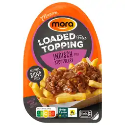 Dekamarkt Mora Loaded fries topping indisch stoofvlees aanbieding
