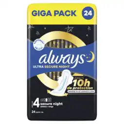 Dekamarkt Always Maandverband ultra secure night aanbieding