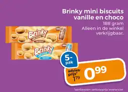 Trekpleister Brinky mini biscuits vanille en choco aanbieding