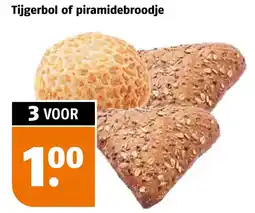 Poiesz Tijgerbol of piramidebroodje aanbieding