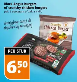 Poiesz Black Angus burgers of crunchy chicken burgers aanbieding