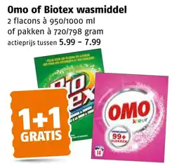 Poiesz Omo of Biotex wasmiddel aanbieding