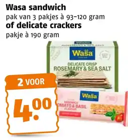 Poiesz Wasa sandwich of delicate crackers aanbieding