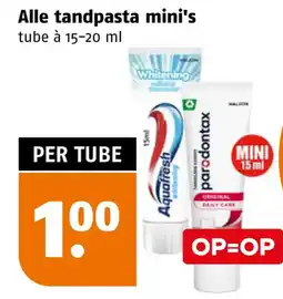 Poiesz Alle tandpasta mini's aanbieding