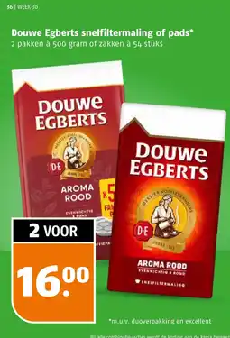 Poiesz Douwe Egberts snelfiltermaling of pads aanbieding