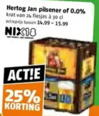 Poiesz Hertog Jan pilsener of 0.0% aanbieding