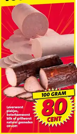 Nettorama Leverworst plakjes, boterhamworst blik of grillworst aanbieding
