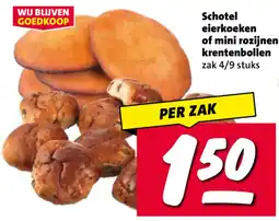 Nettorama Schotel eierkoeken of mini rozijnen krentenbollen aanbieding