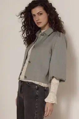 Wehkamp Tramontana cropped blazer grijs melange aanbieding
