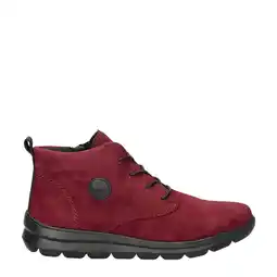 Wehkamp Rieker gevoerde nubuck veterboots bordeauxrood aanbieding