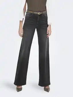 Wehkamp ONLY highwaist wide leg jeans black denim aanbieding