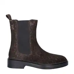 Wehkamp Maruti suède chelsea boots met panterprint donkerbruin/zwart aanbieding