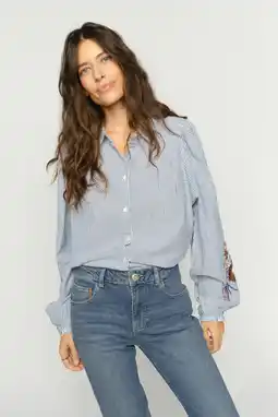 Wehkamp Mos Mosh gestreepte blouse blauw aanbieding
