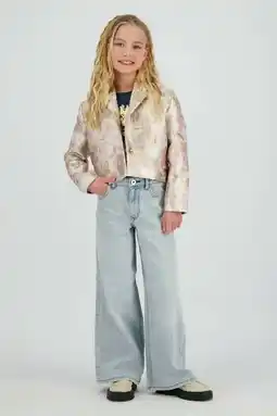 Wehkamp Vingino gebloemde cropped blazer beige aanbieding