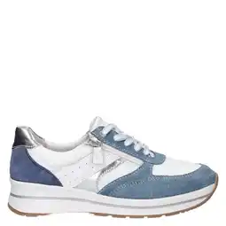 Wehkamp Nelson Flex leren sneakers blauw/wit aanbieding