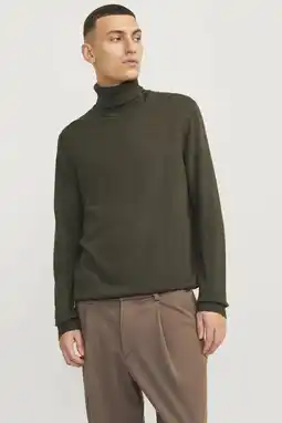 Wehkamp JACK & JONES ESSENTIALS coltrui fijn gebreid groen aanbieding