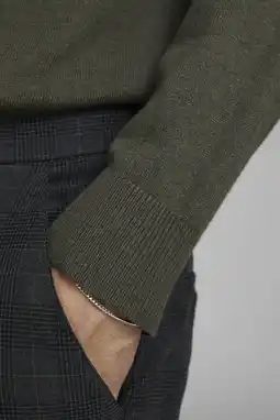 Wehkamp JACK & JONES ESSENTIALS coltrui fijn gebreid groen aanbieding