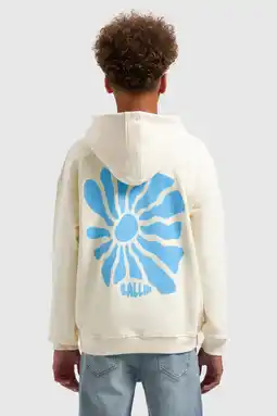 Wehkamp Ballin hoodie met backprint ecru aanbieding