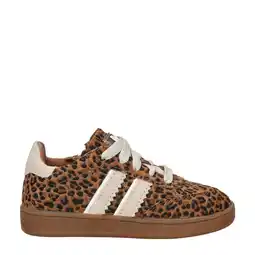 Wehkamp Nelson Kids suède sneakers met panterprint cognac aanbieding