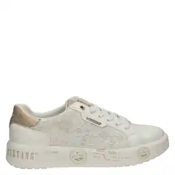 Wehkamp Mustang leren sneakers wit aanbieding