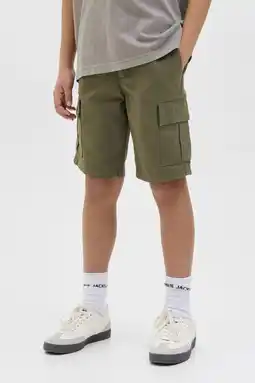 Wehkamp JACK & JONES JUNIOR loose cargo short olijfgroen aanbieding