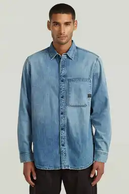 Wehkamp G-STAR regular casual overhemd blauw aanbieding