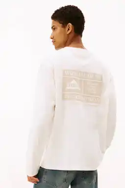Wehkamp Tommy Jeans longsleeve met backprint ecru aanbieding