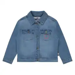 Wehkamp Stains&Stories spijkerjas met backprint medium blue denim aanbieding