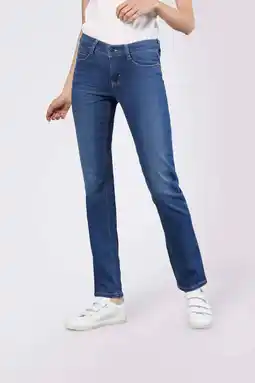 Wehkamp MAC regularwaist straight jeans medium blue denim aanbieding