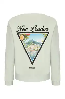 Wehkamp Retour Jeans sweater met backprint mintgroen aanbieding