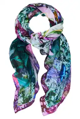 Wehkamp Desigual sjaal met bloemenprint blauw aanbieding