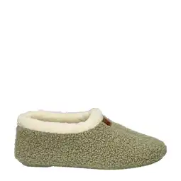 Wehkamp Nelson Home teddy pantoffels kaki aanbieding
