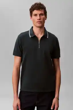 Wehkamp Calvin Klein regular polo petrol aanbieding