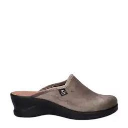 Wehkamp Fly Flot velours pantoffels taupe aanbieding