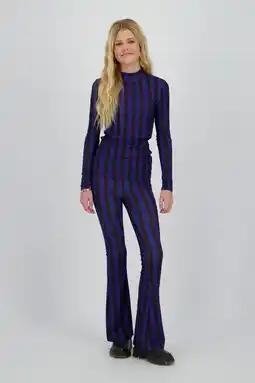 Wehkamp Raizzed flared broek zwart/blauw aanbieding
