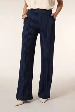 Wehkamp Miss Etam wide leg highwaist pantalon donkerblauw aanbieding