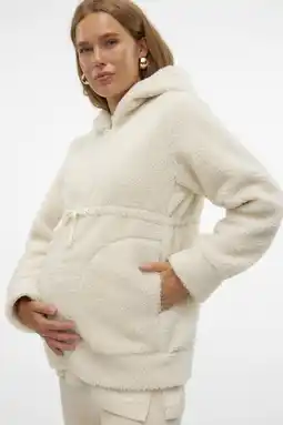 Wehkamp MAMALICIOUS 3-in-1 teddy zwangerschaps jas ecru aanbieding