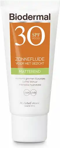 Bol.com Biodermal Matterende Zonnefluïde SPF 30 40ml aanbieding