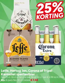 Dekamarkt Leffe, Hertog Jan, Corona of Tripel Karmeliet speciaalbier aanbieding
