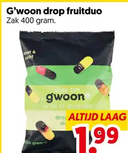 Dekamarkt G'woon drop fruitduo Zak aanbieding