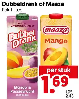 Dekamarkt Dubbeldrank of Maaza aanbieding