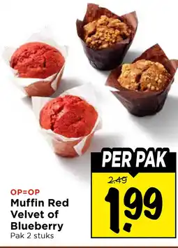 Vomar Voordeelmarkt OP=OP Muffin Red Velvet of Blueberry aanbieding